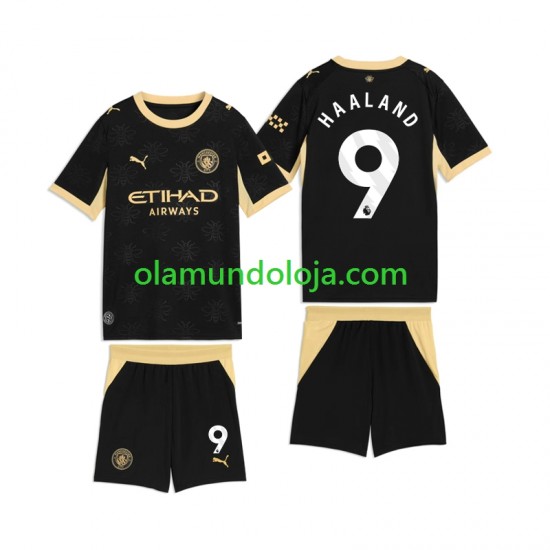 Camisola Manchester City Erling Haaland 9 Criança Equipamento Segundo 2026-2027 Manga Curta